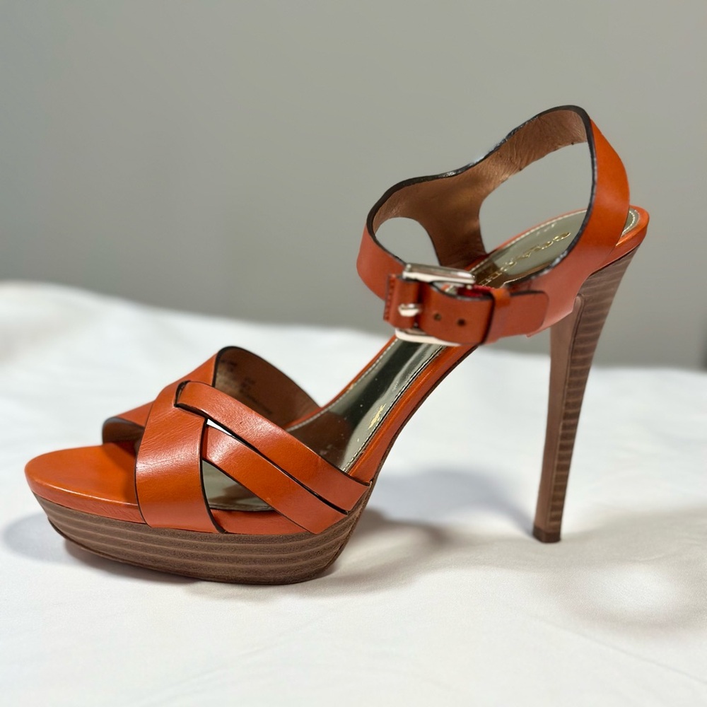 Coach Orange Platform Heels